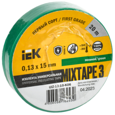 MIXTAPE 3 Изолента 0,13х15мм желто-зеленая 20м IEK