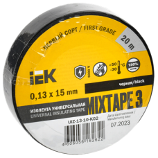 MIXTAPE 3 Изолента 0,13х15мм черная 20м IEK