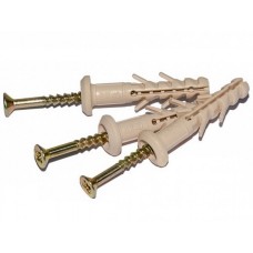 Дюбель быстрого монтажа, грибок, 6х40 mm (с шурупом), уп (100 шт.)