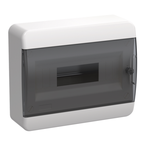 TEKFOR Корпус пластиковый ЩРН-П-12 IP41 черная прозрачная дверь IEK