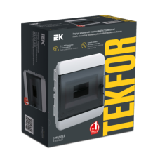 TEKFOR Корпус пластиковый ЩРВ-П-8 IP41 черная прозрачная дверь IEK
