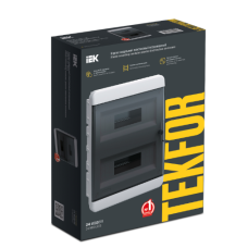 TEKFOR Корпус пластиковый ЩРВ-П-24 IP41 черная прозрачная дверь IEK