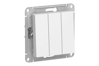 Выключатель 3-клавишный Schneider Electric ATLASDESIGN, скрытый монтаж, белый