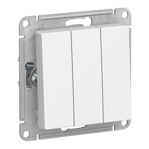 Выключатель 3-клавишный Schneider Electric ATLASDESIGN, скрытый монтаж, белый