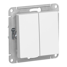 Выключатель 2-клавишный Schneider Electric ATLASDESIGN, скрытый монтаж, белый