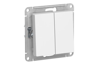 Выключатель 2-клавишный Schneider Electric ATLASDESIGN, скрытый монтаж, белый