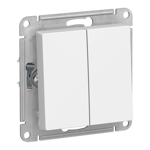 Выключатель 2-клавишный Schneider Electric ATLASDESIGN, скрытый монтаж, белый