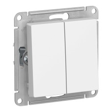 Переключатель 2-клавишный Schneider Electric ATLASDESIGN, скрытый монтаж, белый