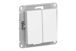 Переключатель 2-клавишный Schneider Electric ATLASDESIGN, скрытый монтаж, белый