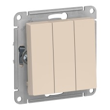 Выключатель 3-клавишный Schneider Electric ATLASDESIGN, скрытый монтаж, бежевый
