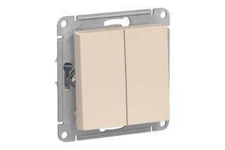 Выключатель 2-клавишный Schneider Electric ATLASDESIGN, скрытый монтаж, бежевый