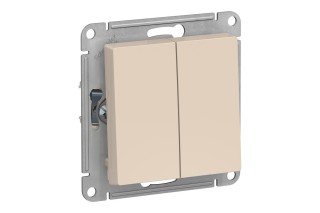 Переключатель 2-клавишный Schneider Electric ATLASDESIGN, скрытый монтаж, бежевый