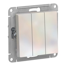 Выключатель 3-клавишный Schneider Electric ATLASDESIGN, скрытый монтаж, жемчуг