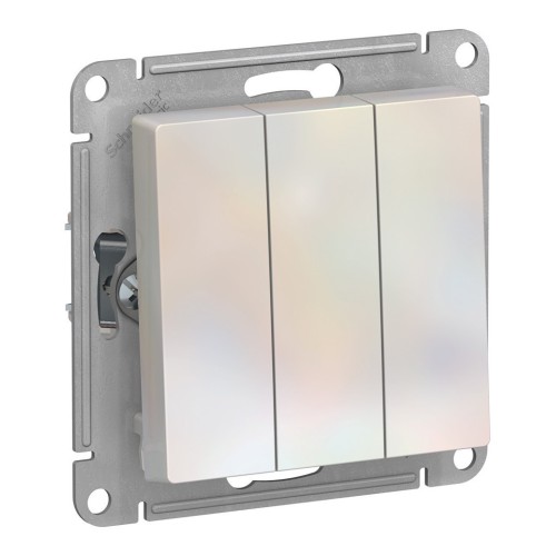 Выключатель 3-клавишный Schneider Electric ATLASDESIGN, скрытый монтаж, жемчуг