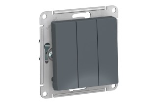 Выключатель 3-клавишный Schneider Electric ATLASDESIGN, скрытый монтаж, грифель