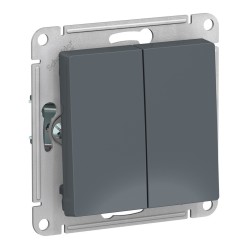 Переключатель 2-клавишный Schneider Electric ATLASDESIGN, скрытый монтаж, грифель