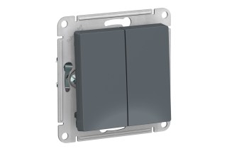 Переключатель 2-клавишный Schneider Electric ATLASDESIGN, скрытый монтаж, грифель