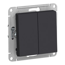 Выключатель 2-клавишный Schneider Electric ATLASDESIGN, скрытый монтаж, карбон
