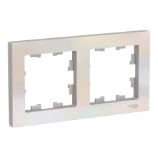 Рамка 2 поста Schneider Electric ATLASDESIGN, жемчуг
