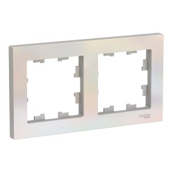 Рамка 2 поста Schneider Electric ATLASDESIGN, жемчуг